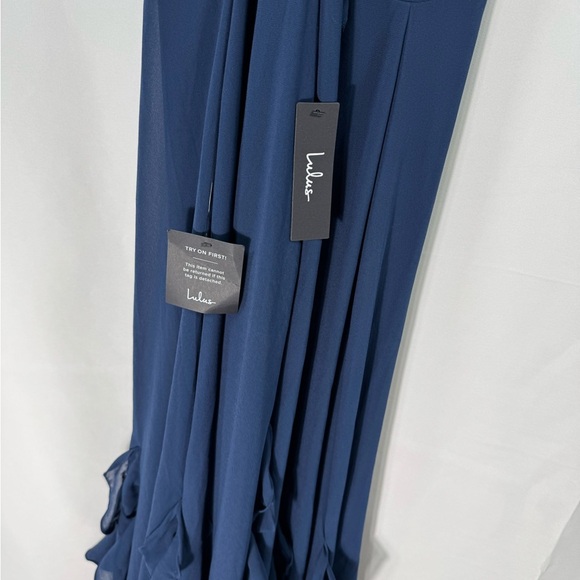 Lulus Elegant Navy Blue Evening Gown M - Picture 4 of 11